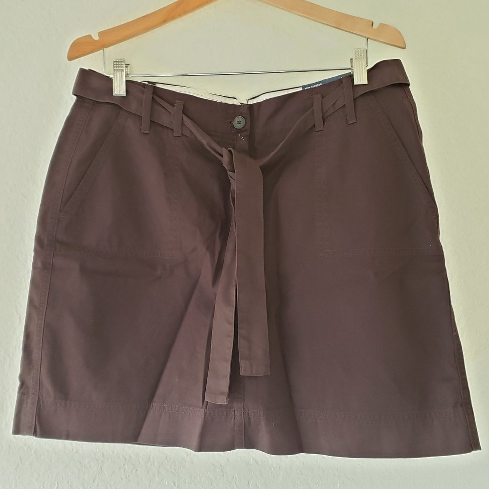 NWT - Lands' End Brown Chino Skort 14